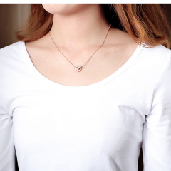 Korean design custom jewelry Roman numerals earnings stainless steel necklace