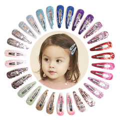 wholesale custom 30pcs ins korean autumn winter glitter girls children's hair pin baby