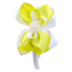 Amazon Hot Sale Colorful Children Fabric Baby Girl Pearl Bows Headbands