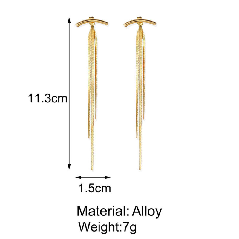 wholesale fashion tread women jewelry long tassel alloy earings for women 2020
