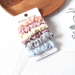 Korean ins style simple cloth candy color hair scrunchies ponytail holder hair accessories set hair ties