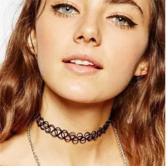 Punk style retro personality women's black hollow out weave Choker for Women Punk style retro personality women's black hollow out weave Choker for Women