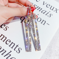 European and American fashion exaggerated bling bling zircon diamond rectangle earrings for women