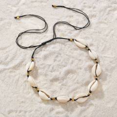 Vacation beautiful women beach holiday pearl conch natural sea shell necklace