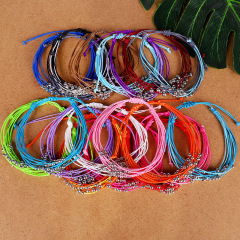 Custom made colorful woven bead bracelet friendship rope braided bracelet