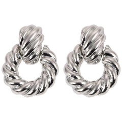 New style stainless indian 18K gold plated charm hoop stud earrings for women