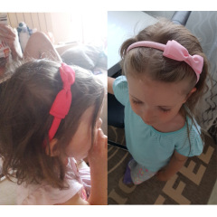 Pure color cute bow baby girl headband fabric headwear haie band suppliers
