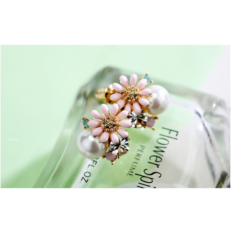 Korea Fashion women jewelry flower earring accessories pearl stud earrings