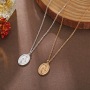 2020 hot sale creative retro style gold-color oval shape portrait coin necklace 2020 hot sale creative retro style gold-color oval shape portrait coin necklace