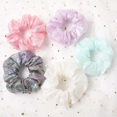 Wholesale fashion bulk custom women girls elastic organza hair scrunchies