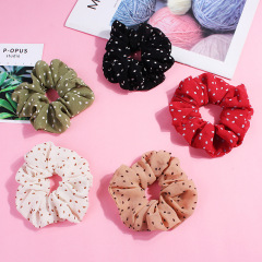 Ins Super Chic Korean Custom Dot Multicolored Chiffon Hair Scrunchies for Girls