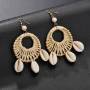 2019 korean style natural conch abalone stainless steel earings with shells