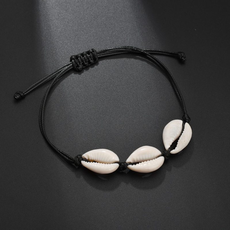 2019 Fancy jewelry nautical rope bracelet women seashell leather anklet for women