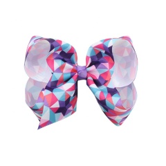 Bow hairpin 6 inch geometric pattern children kids hair accessories set metal diy hair clip for baby girl
