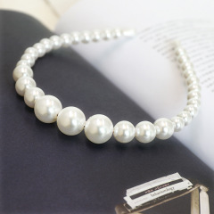New Design Luxury Daily Wear Lady Heart Shape White Beaded Handmade Pearl Hairband for Girls