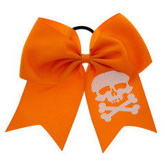 Halloween accessories spider print elastic big bow knot hair tie girls hair decoration