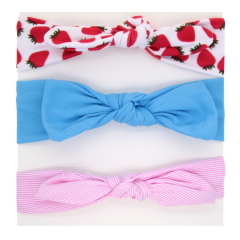 Wholesale cute elastic bow knot 3 pieces suit hair band for baby girl hair accessories