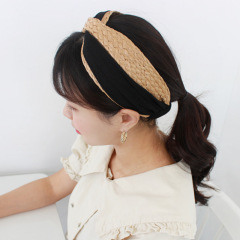 Wholesale tropical hair accessories straw raffia braided headbands