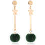 Winter Fashion Cute Star Faux Fur Ball Eardrop Dangle Drop Earrings For Women Winter Fashion Cute Star Faux Fur Ball Eardrop Dangle Drop Earrings For Women