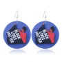 2020 new arrive custom 10designs fashion printing big round drop africa afro wooden earring wood jewelry for women
