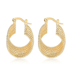 Fashion personality female copper round hoop earring accessories brass earrings