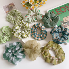 Hot Sell custom girls fabric Hair Scrunchies with Multicolor green For Option For Women Hot Sell custom girls fabric Hair Scrunchies with Multicolor green For Option For Women