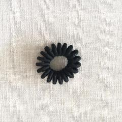 Eco friendly hair scrunchie satin black elastic telephone wire hair tie