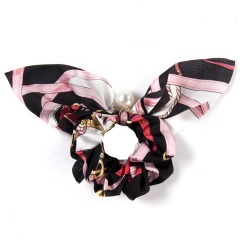 2020 new custom multicolor tassel headwear pearl fabric spiral elastic hair tie band