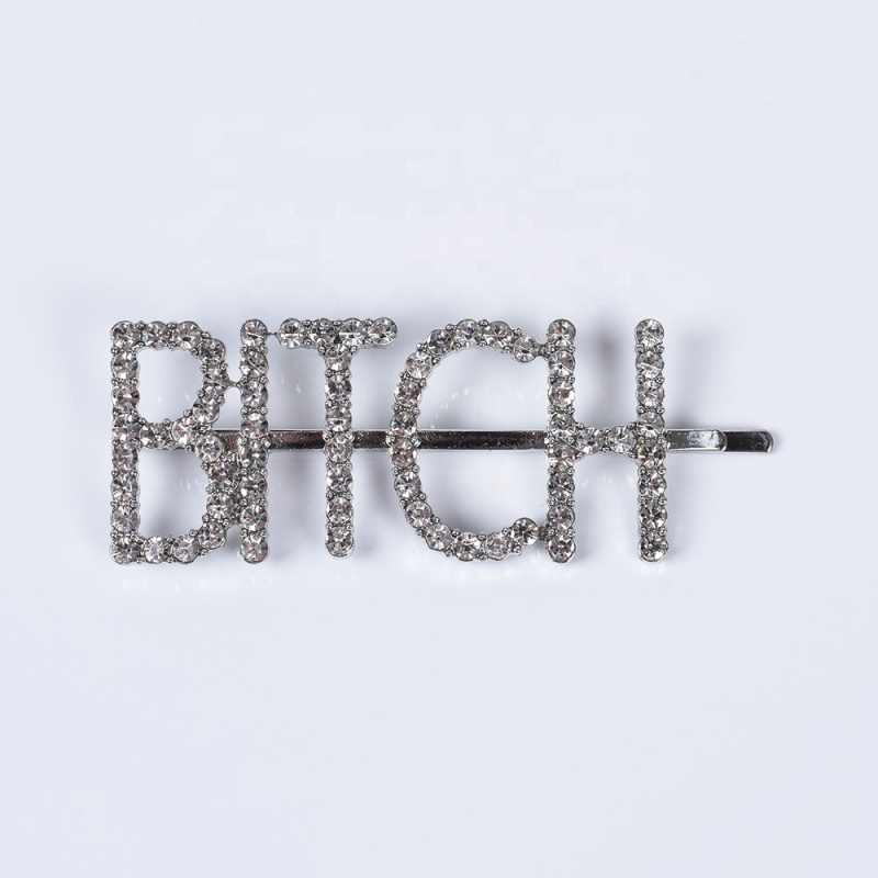 Korean hair grip pearl rhinestone hairpin colored letter hairpin with custom words Korean hair grip pearl rhinestone hairpin colored letter hairpin with custom words
