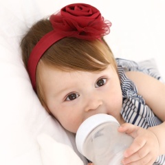 Colorful baby head band fabric rose flower hair band for korean style