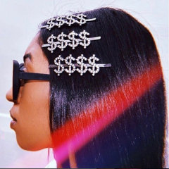 fashion custom vintage Hair Barrettes alphabet letter korean color crystal name hair clip