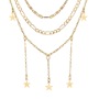 wholesale Amazon ins hot creative retro simple alloy pentagram multi layer necklace