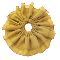 High quality temperament big size wave flower shape elastic hair scrunchies for women and girls