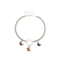 Fashion custom women jewelry chain butterfly choker necklaces for girls