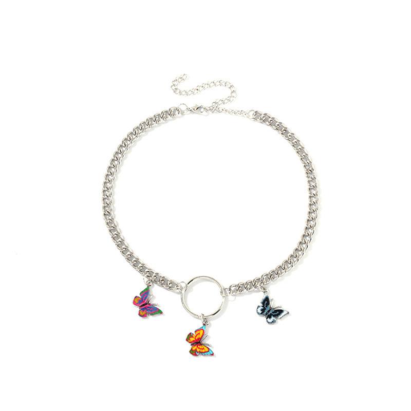Fashion custom women jewelry chain butterfly choker necklaces for girls Fashion custom women jewelry chain butterfly choker necklaces for girls