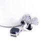New design jewelry luxury four-leaf clover black moissanite diamond drop earrings New design jewelry luxury four-leaf clover black moissanite diamond drop earrings