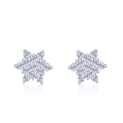 Bohemian star shape rose gold plated moissanite diamond stud earrings