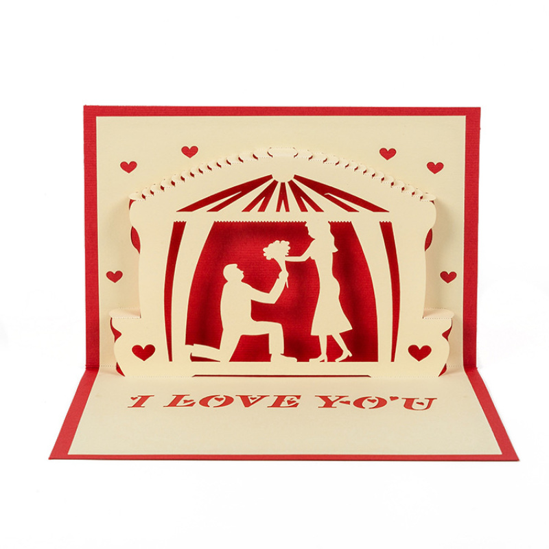 Luxury Handmade Wedding Printing 3d Pop Up Card Wedding Invitation Card