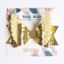 Wholesale bulk hair bow alligator clips leather material glyte children's hair ornament