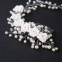 Handmade silver pearl flower headbands wedding hair accessories bridal combs