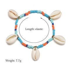 Creative Bohemia Retro Beach sea shell blue red bead bracelet anklets for women Creative Bohemia Retro Beach sea shell blue red bead bracelet anklets for women
