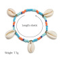Creative Bohemia Retro Beach sea shell blue red bead bracelet anklets for women Creative Bohemia Retro Beach sea shell blue red bead bracelet anklets for women