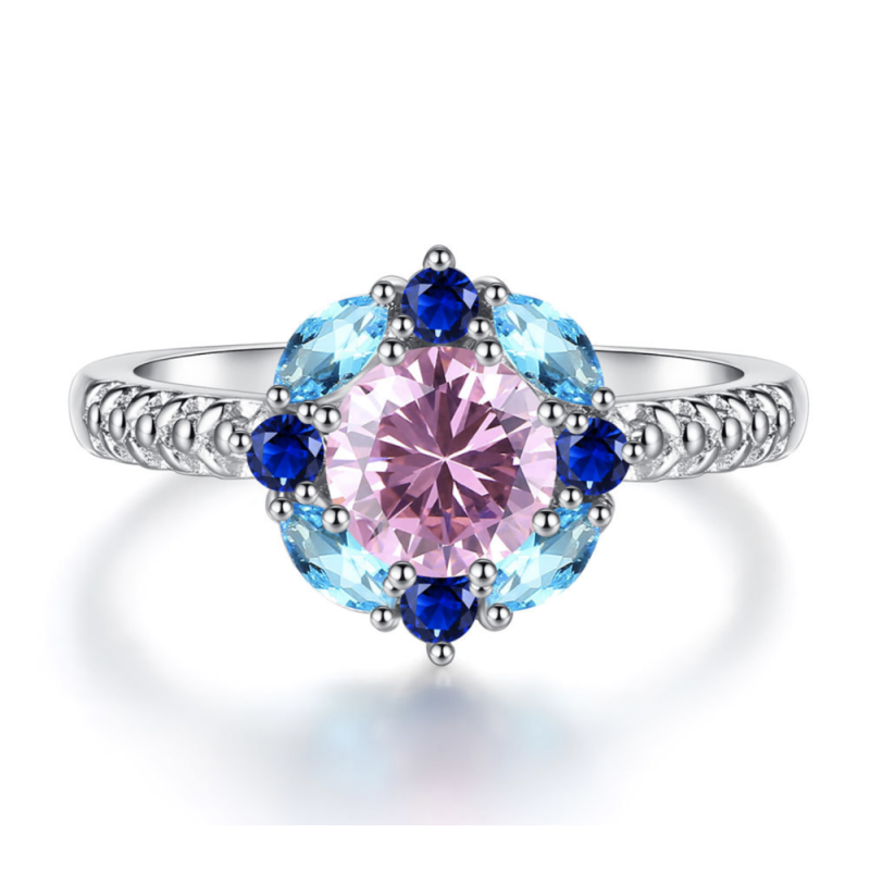 Women dress gold rhodium plated rainbow diamonds wedding rings Women dress gold rhodium plated rainbow diamonds wedding rings