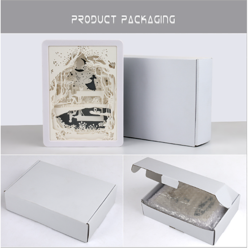 High quality best price  Square Plastic Led Shadow Box 3D Wall Art Photo Frame Paper Cut Light