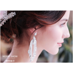 fashion custom wholesale women jewelry gift wedding bridal crystal and glass earring