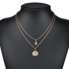 Luxury jewelry for women summer holiday design vintage rosary metal necklace