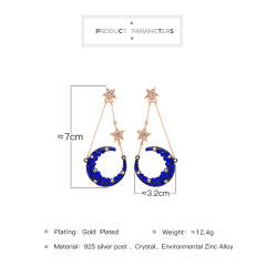 2019 Wholesale lovely silver gold half shape sailor moon star earring