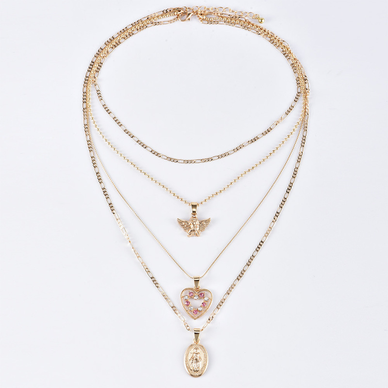 wish Amazon ins fashion gold angle heart multi layered chain choker necklace set for women lady girls wish Amazon ins fashion gold angle heart multi layered chain choker necklace set for women lady girls