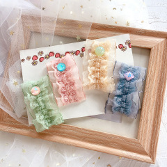 2020 amzaon hot sale new style girls lace square BB kids hair clips for children girls 2020 amzaon hot sale new style girls lace square BB kids hair clips for children girls