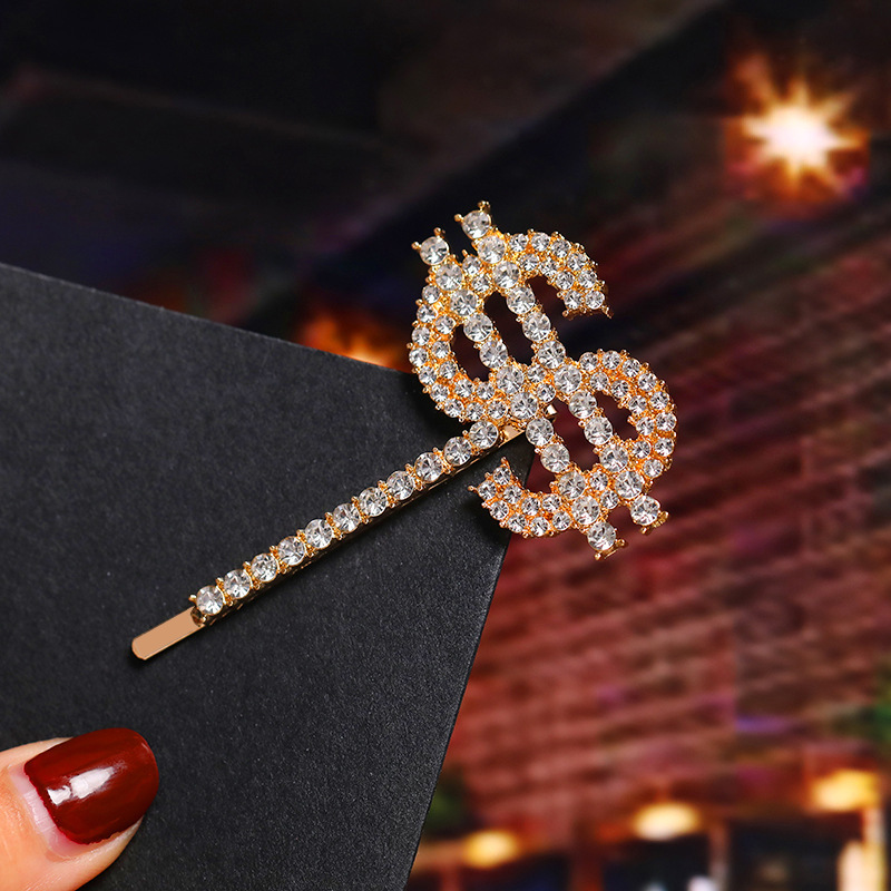 New Custom Crystal Bobby diamond word Hair Clips For Women Word Letter Hair pins